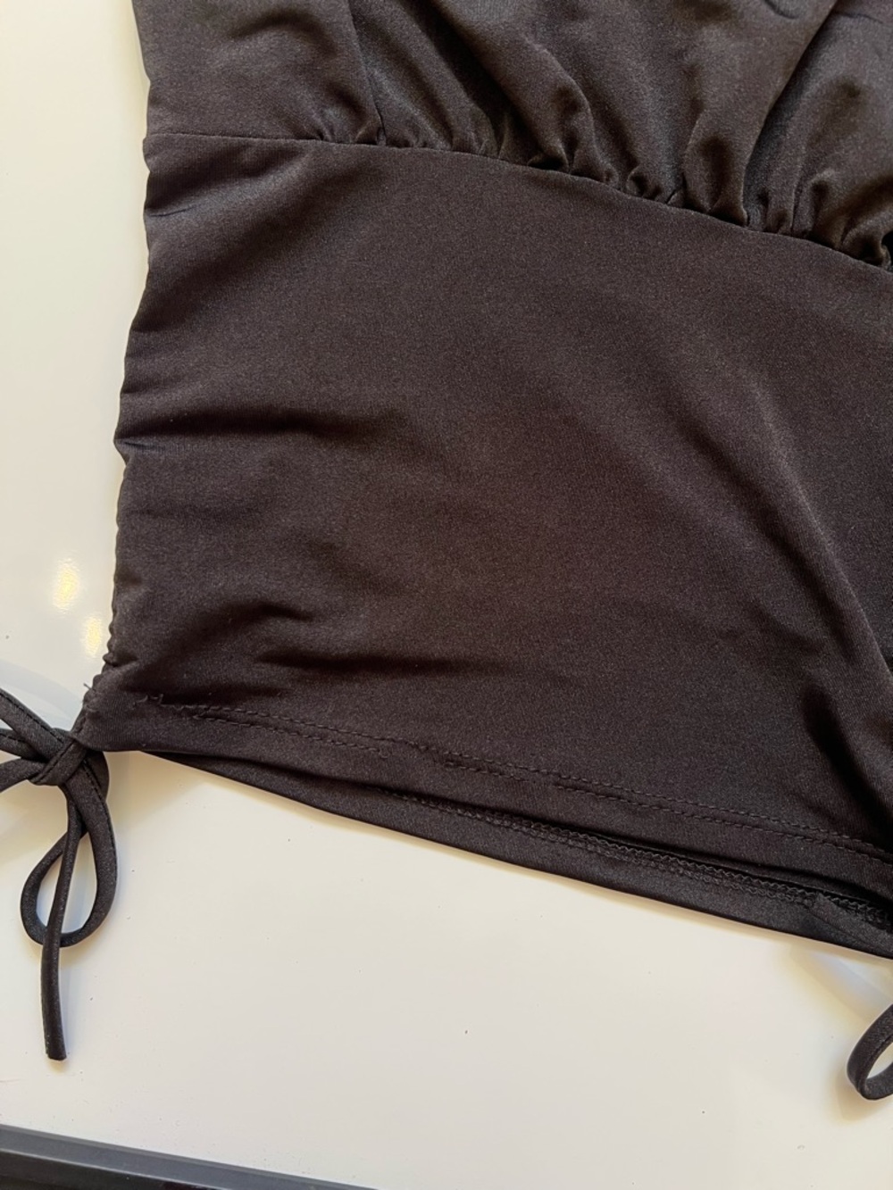 Black Halter Top with Gold Chain Strap - Picture 3 of 5